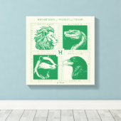 HOGWARTS™ハウス動物グリッド キャンバスプリント (インサイチュ (ウッドフロア))