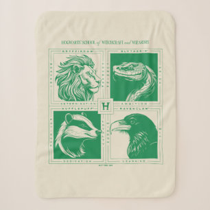 HOGWARTS™ハウス動物グリッド シェルパブランケット