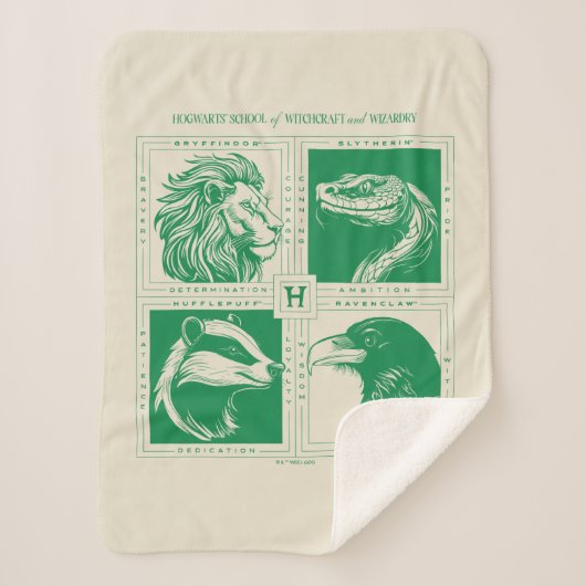 HOGWARTS™ハウス動物グリッド シェルパブランケット (正面)