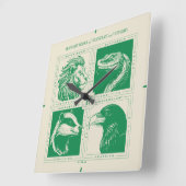 HOGWARTS™ハウス動物グリッド スクエア壁時計 (傾斜)