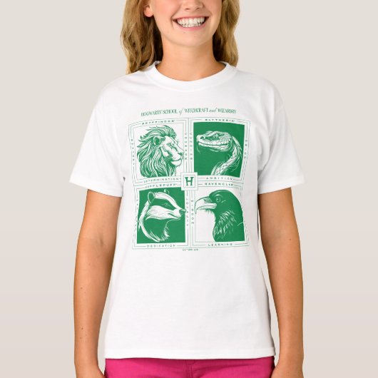 HOGWARTS™ハウス動物グリッド Tシャツ (正面)