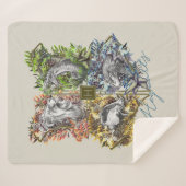 HOGWARTS™バッジフローラグラフィック シェルパブランケット (正面(横))