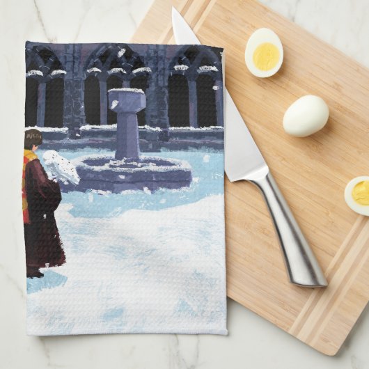HOGWARTS™中庭のHARRY POTTER™ & Hedwig キッチンタオル (四つ折り)