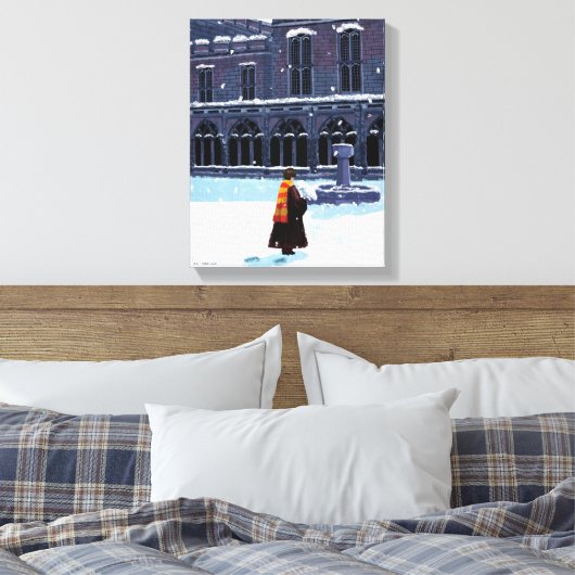 HOGWARTS™中庭のHARRY POTTER™ & Hedwig キャンバスプリント (インサイチュ (寝室))