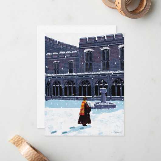 HOGWARTS™中庭のHARRY POTTER™ & Hedwig ノートカード (正面/裏面インサイチュ)