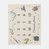 HOGWARTS™月次マイルストーンベビー フリースブランケット (正面)