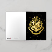 HOGWARTS™輝く金の紋章 箔グリーティングカード (外側レイダウン)