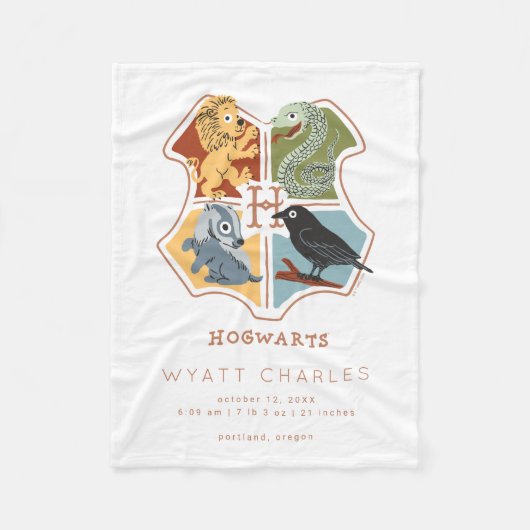 HOGWARTS™ Cartoonベビー誕生統計フリースブランケット フリースブランケット (正面)