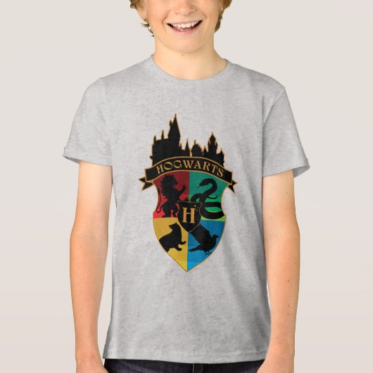 HOGWARTS™ Castle Crest House Pride Badge トライブレンドＴシャツ (正面)