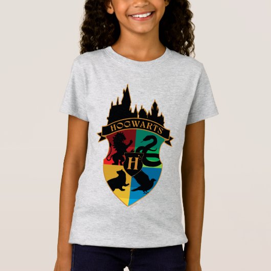 HOGWARTS™ Castle Crest House Pride Badge Tシャツ (正面)