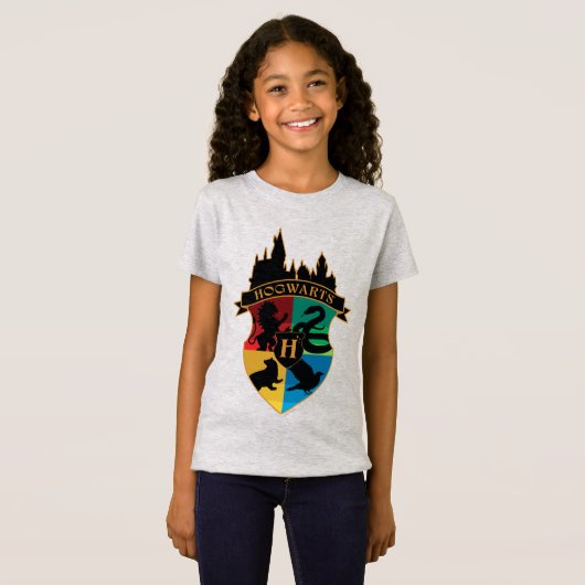 HOGWARTS™ Castle Crest House Pride Badge Tシャツ (正面フル)