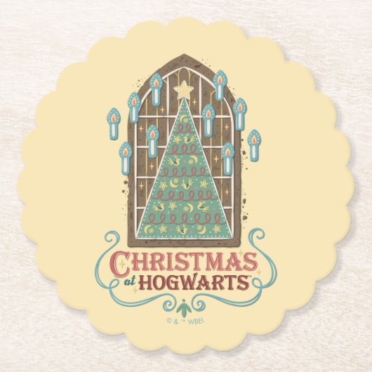 HOGWARTS™ Cookieグラフィックでのクリスマス ペーパーコースター (正面)