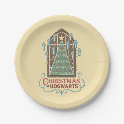 HOGWARTS™ Cookieグラフィックでのクリスマス ペーパープレート (正面)