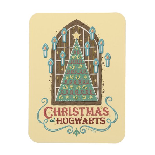 HOGWARTS™ Cookieグラフィックでのクリスマス マグネット (縦)