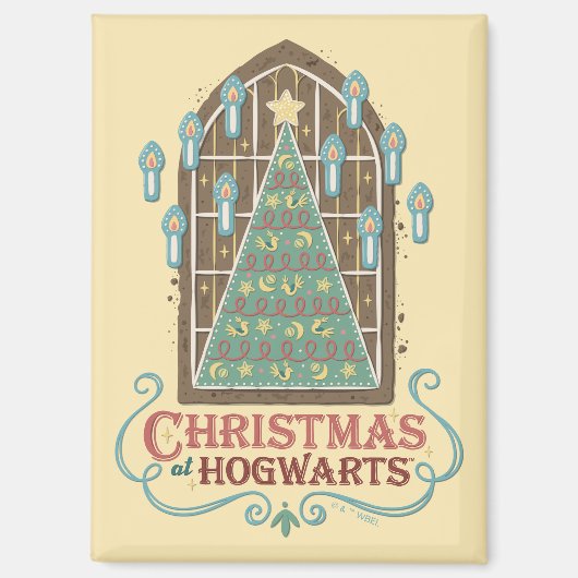 HOGWARTS™ Cookieグラフィックでのクリスマス マグネット (正面)