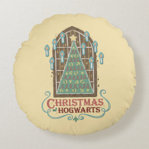 HOGWARTS™ Cookieグラフィックでのクリスマス ラウンドクッション