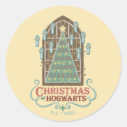 HOGWARTS™ Cookieグラフィックでのクリスマス ラウンドシール (正面)