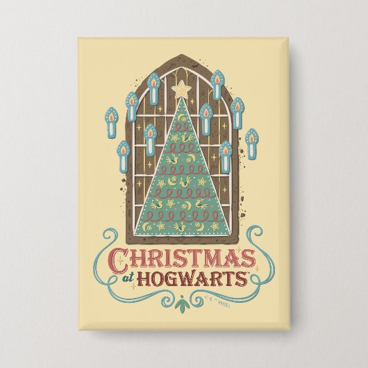 HOGWARTS™ Cookieグラフィックでのクリスマス 缶バッジ (正面)