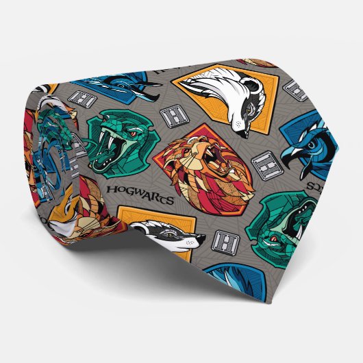 HOGWARTS™ Houses Crosshatched Pattern ネクタイ (ロール)