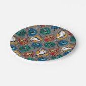 HOGWARTS™ Houses Crosshatched Pattern ペーパープレート (アングル)