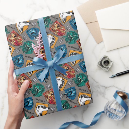 HOGWARTS™ Houses Crosshatched Pattern ラッピングペーパー (ギフト)