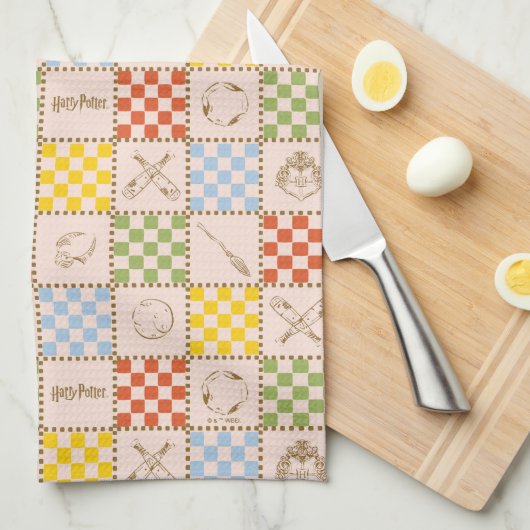 HOGWARTS™ QUIDDITCH™ Team Checker Pattern キッチンタオル (四つ折り)