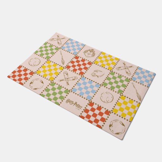 HOGWARTS™ QUIDDITCH™ Team Checker Pattern ドアマット (アングル)