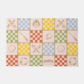 HOGWARTS™ QUIDDITCH™ Team Checker Pattern ドアマット (正面)