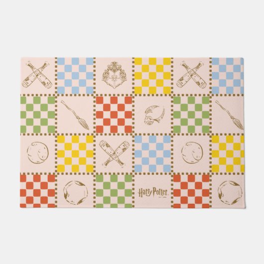 HOGWARTS™ QUIDDITCH™ Team Checker Pattern ドアマット (正面)