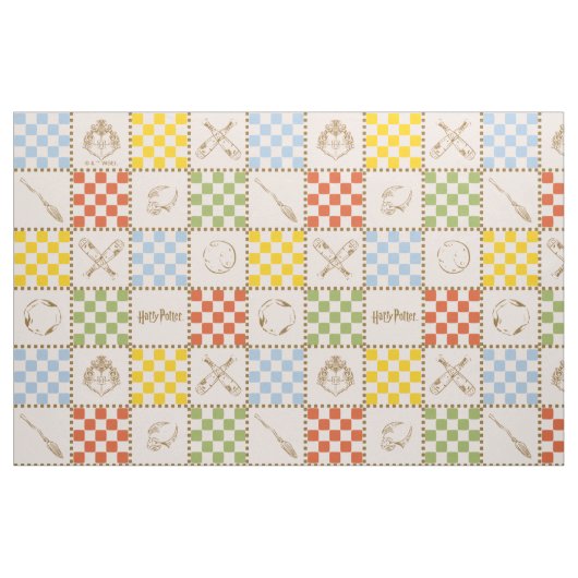 HOGWARTS™ QUIDDITCH™ Team Checker Pattern ファブリック (ファットクウォーター)