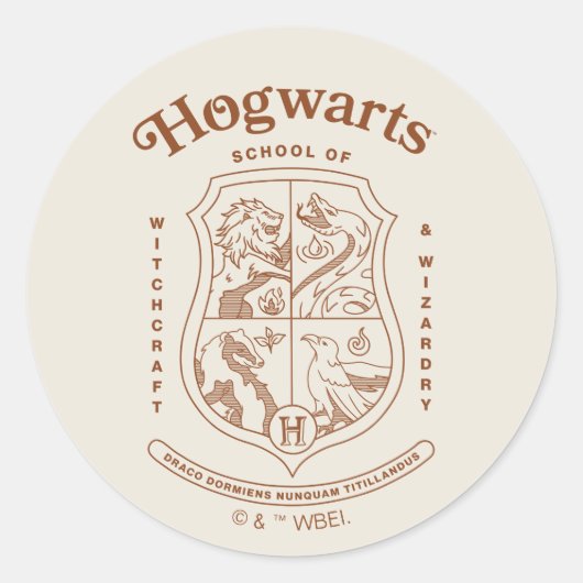 HOGWARTS™ School of Witchcraft and Wizardry Crest ラウンドシール (正面)