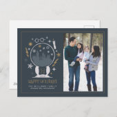 HOGWARTS™ Snow Globe – ハッピーホリデー – 写真 シーズンポストカード (正面/裏面)