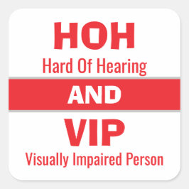 HOHおよびVIPの赤と白 スクエアシール