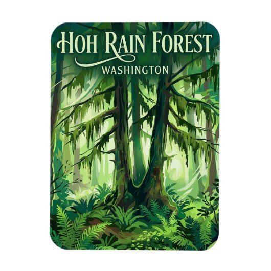 Hoh Rain Forest Washington マグネット (縦)