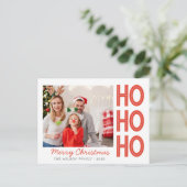 HoHoクリスマスファミリーフォトカードカスタム シーズンポストカード (スタンド正面)