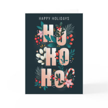 HoHoホリー枝キャンディーケーンクリスマスカード