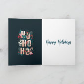 HoHoホリー枝キャンディーケーンクリスマスカード サンキューカード (内部)