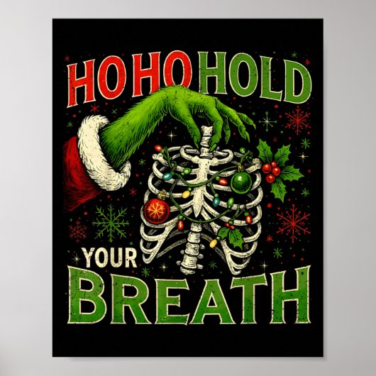 Hoho Hold Your Breath Funny Nurse Christmas  ポスター (正面)
