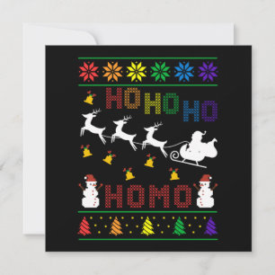 Hoho Homo LGBT醜いクリスマスセーターのシャツギフト 招待状
