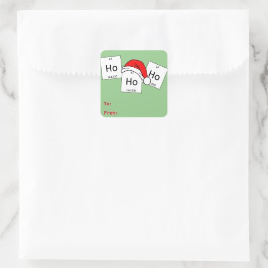 HoHoHoのホルミウム化学要素のクリスマスのしゃれ スクエアシール (バッグ)