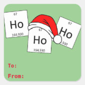 HoHoHoのホルミウム化学要素のクリスマスのしゃれ スクエアシール (正面)