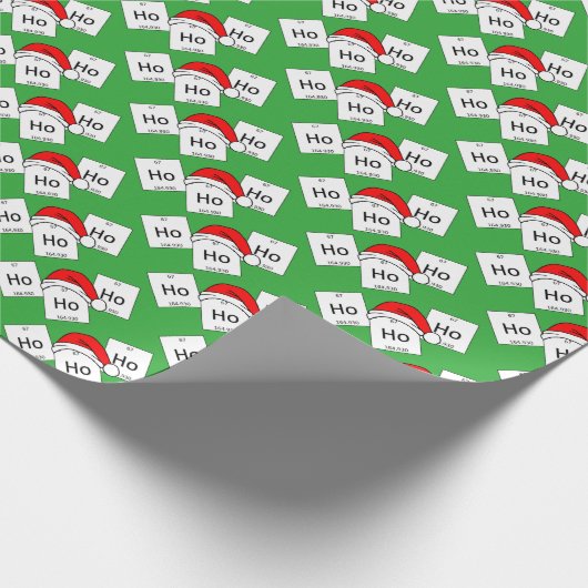 HoHoHoのホルミウム化学要素のクリスマスのしゃれ ラッピングペーパー (角)