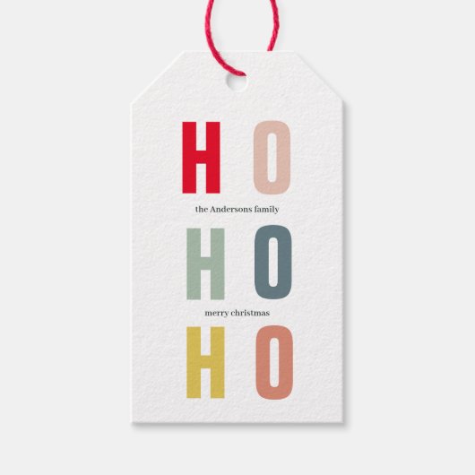 HOHOHOクリカラフルスマス |ハッピーホリデー ギフトタグ (正面)