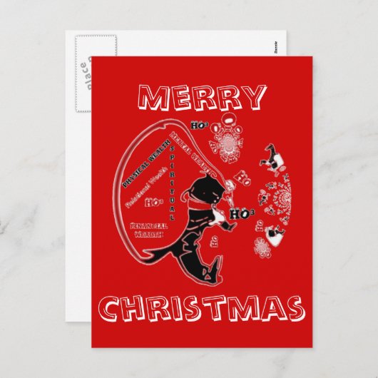 HoHoHoサンタのメリークリスマスはカードをカスタマイズ シーズンポストカード (正面/裏面)