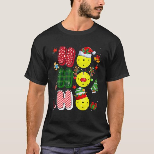 HOHOHOサンタ小妖精や小人トナカイPickleball BallsクリスマスTr Tシャツ (正面)