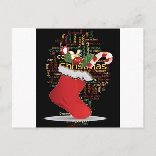 HoHoHo! メリークリスマスのギフトおよび明けましておめでとう シーズンポストカード (正面)