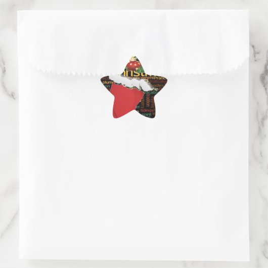 HoHoHo! メリークリスマスのギフトおよび明けましておめでとう 星シール (バッグ)