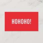 HOHOHO! モダン おしゃれ シンプル サンタ サービス レッド 名刺 (正面)