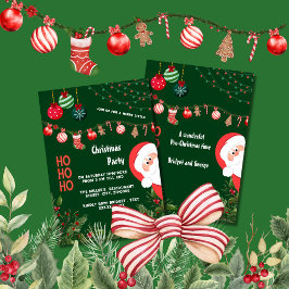 HoHoHo festive christmas santa & garland 招待状