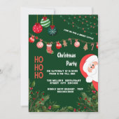 HoHoHo festive christmas santa & garland  招待状 (正面)